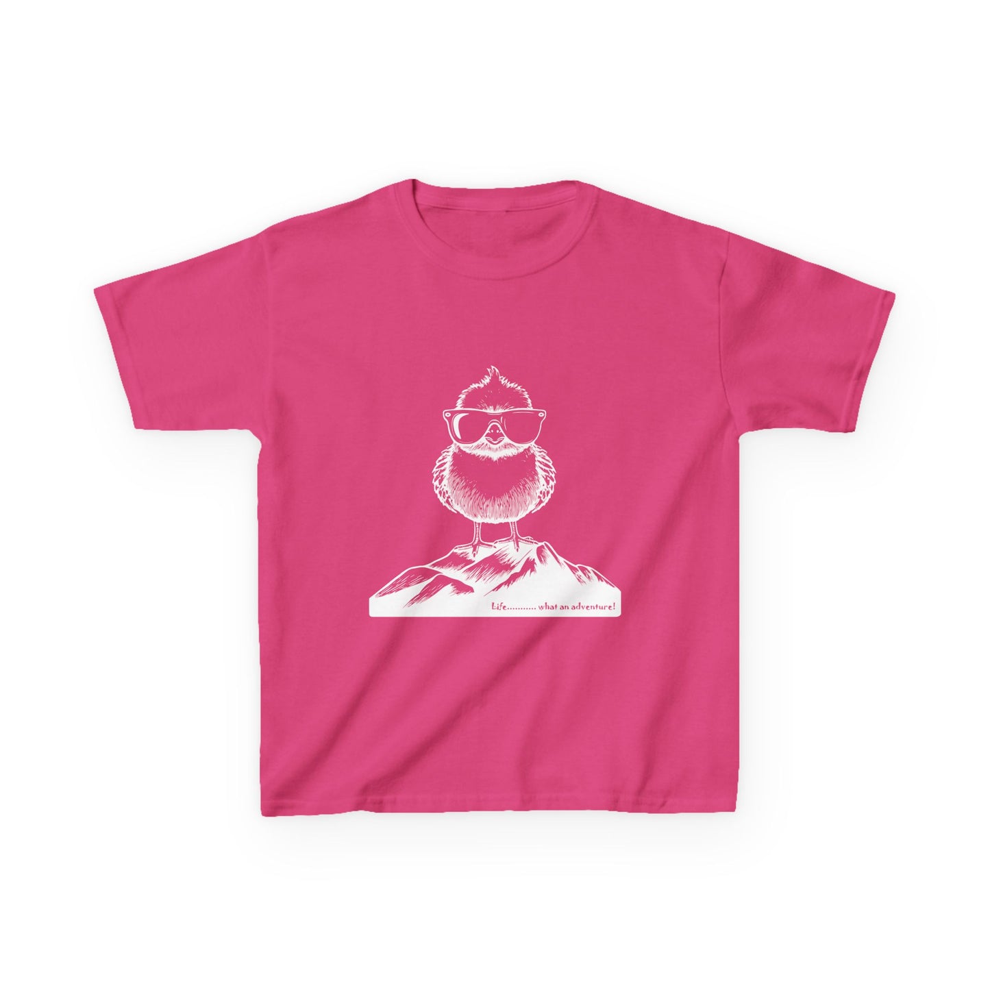 Chicken on a mountain_ Kids Heavy Cotton™ Tee - GhostGum Tees