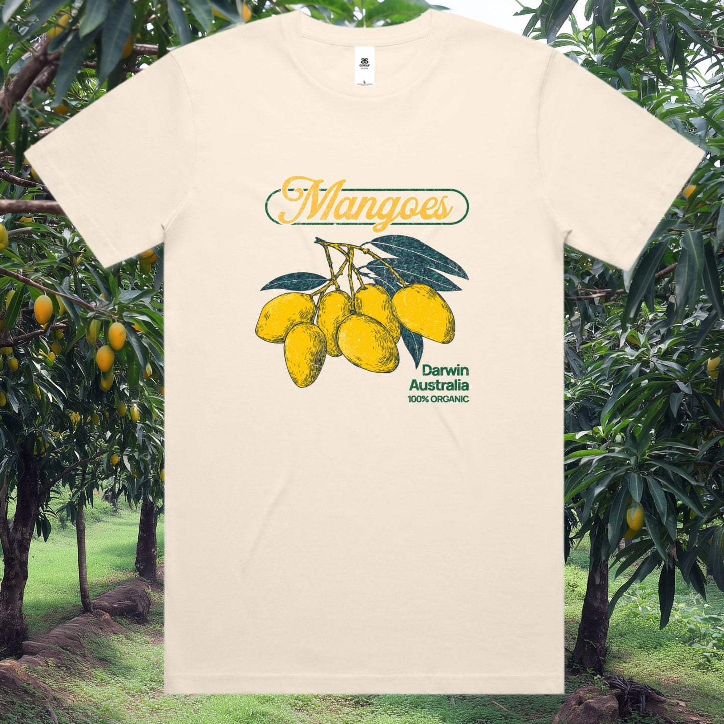 Mangoes T-shirt – vintage mango illustration – tropical fruit design, Darwin Australia, premium organic style tee