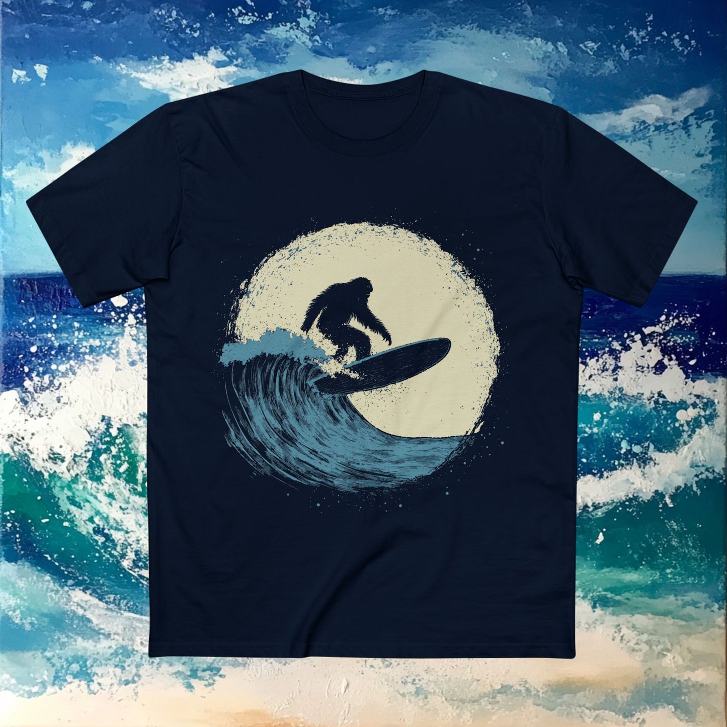 Surfs Up Sasquatch - AS Colour - Adult Staple Tee - GhostGum Tees