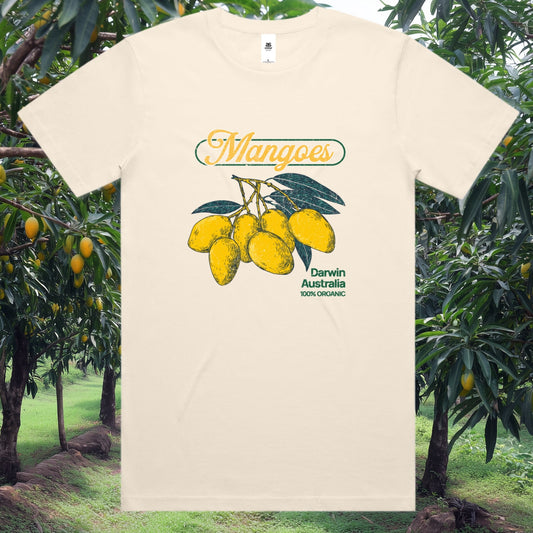 Mangoes T-shirt – vintage mango illustration – tropical fruit design, Darwin Australia, premium organic style tee