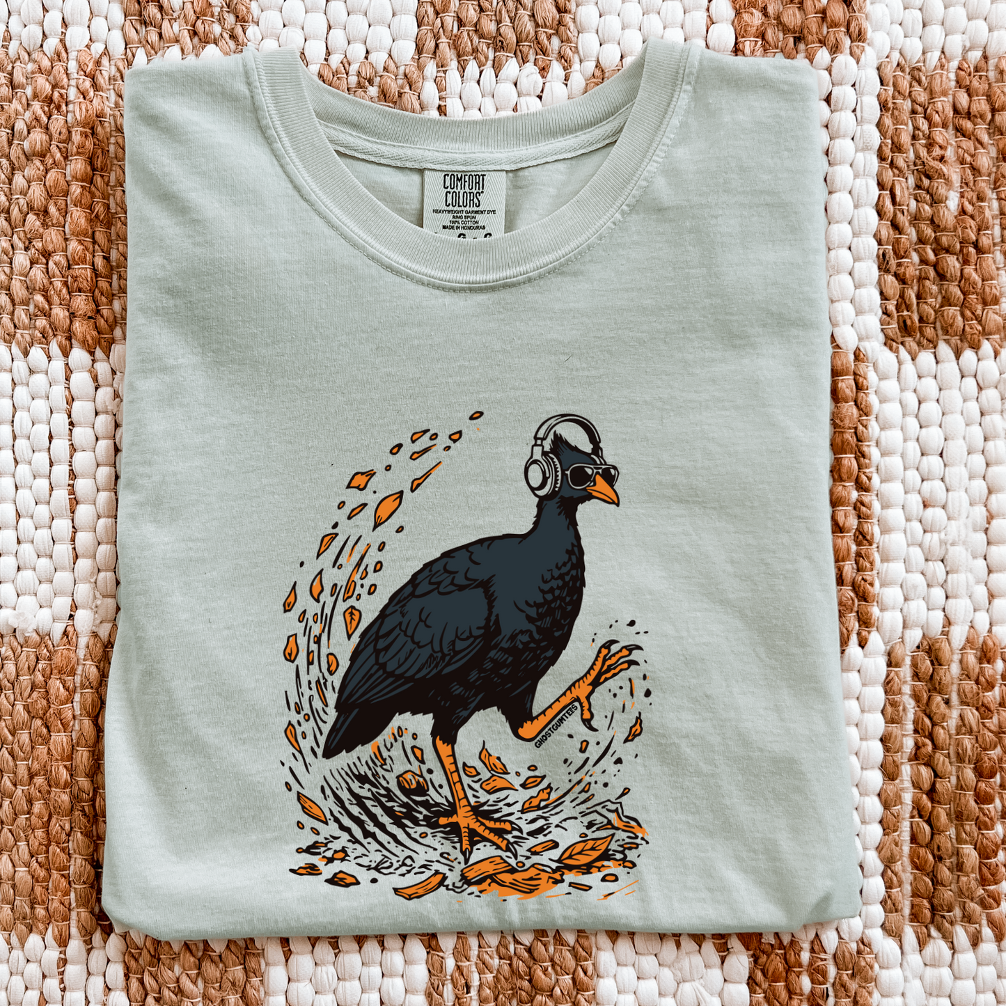 Bush Chook Bush Doof Bay Tshirt Flatlay