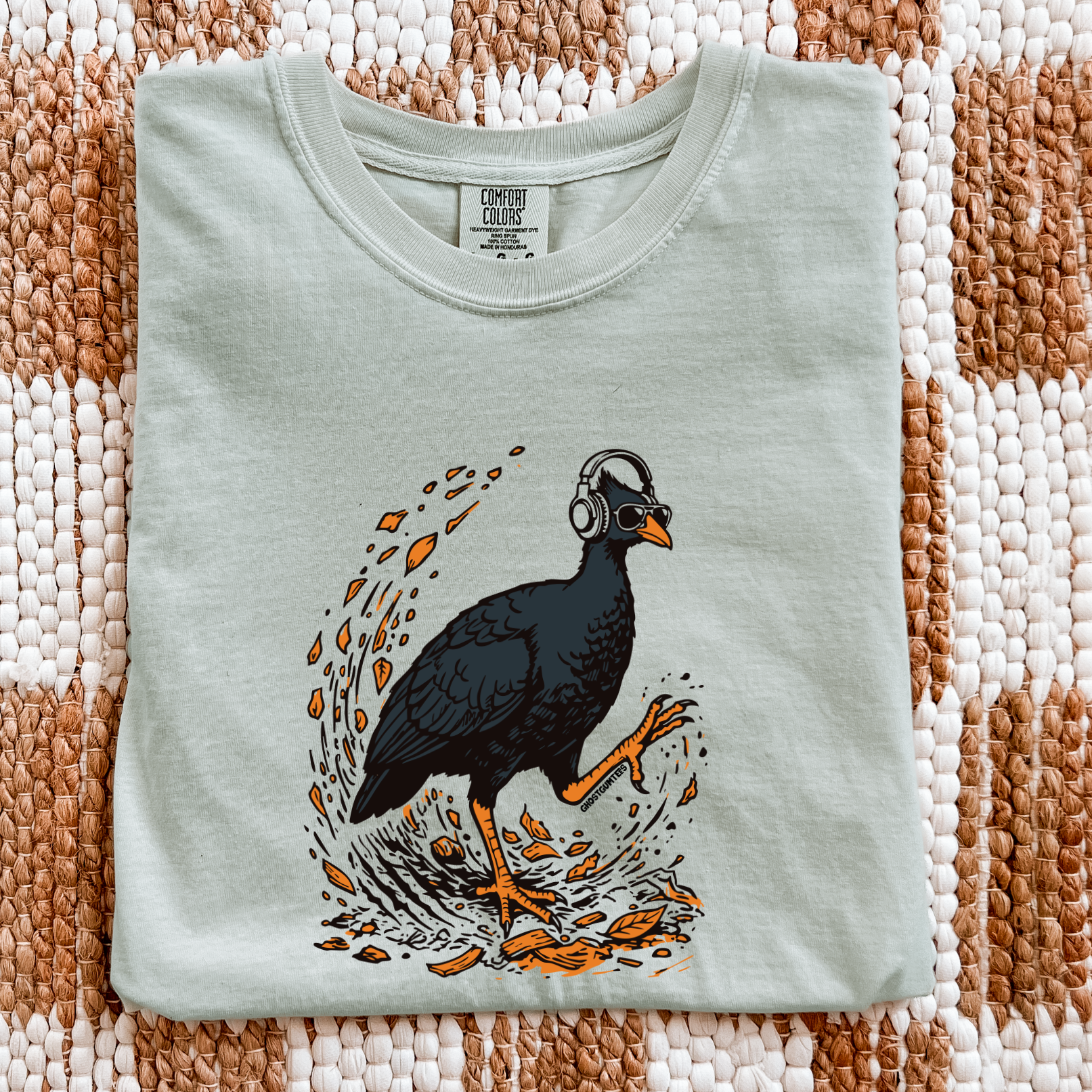 Bush Chook Bush Doof Bay Tshirt Flatlay