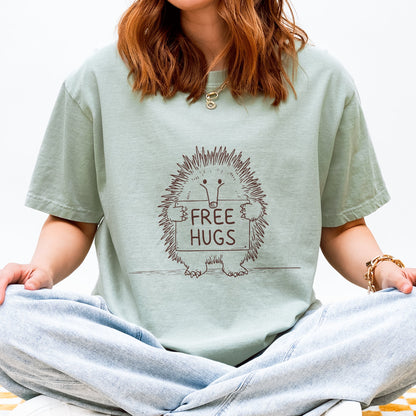 Cute echidna artwork printed on Australian wildlife T-shirt