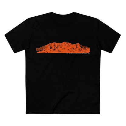 Mt-Sonder-Larapinta-Trail-T-Shirt-Black-on plain-white background