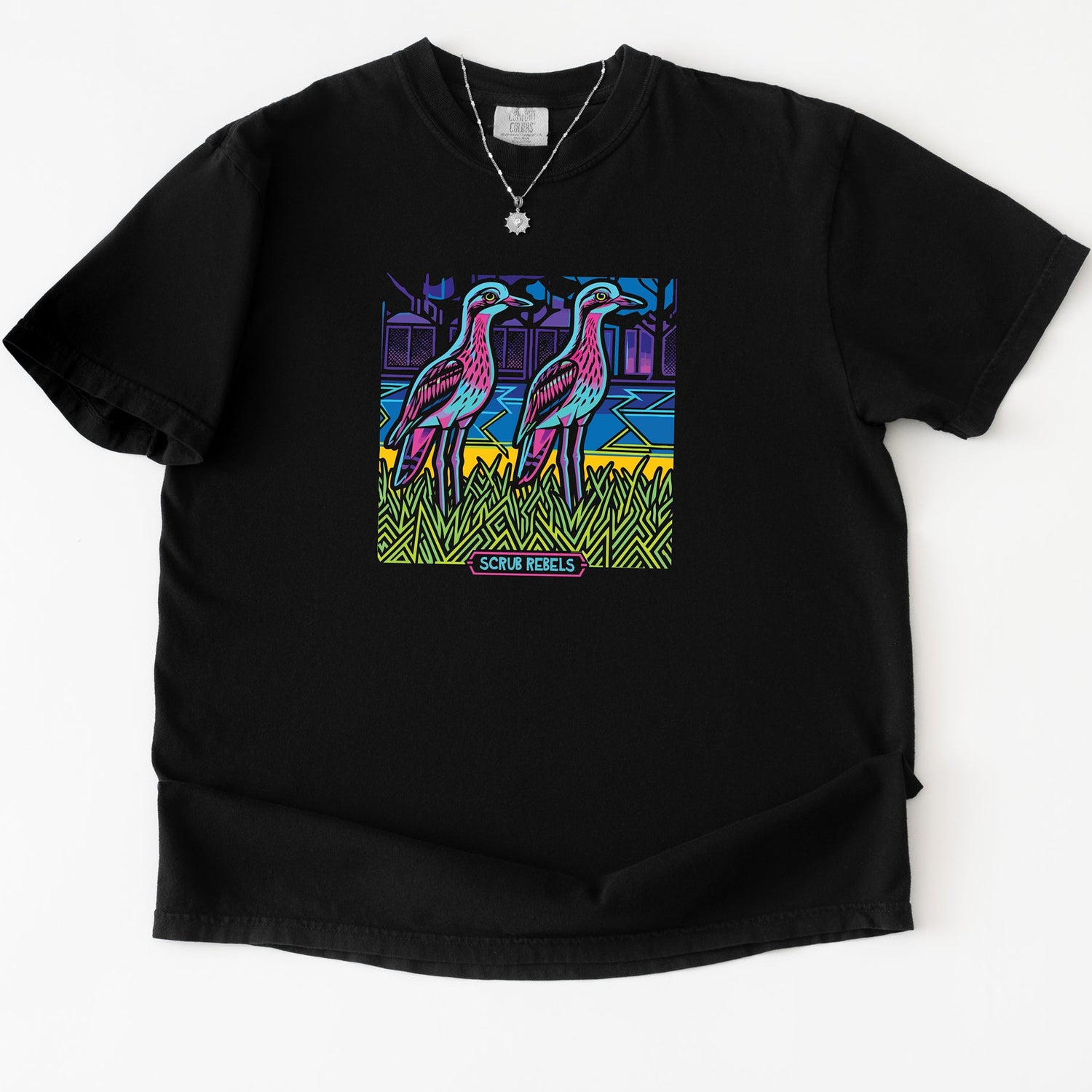 Night Watch Curlew flatlay tshirt 