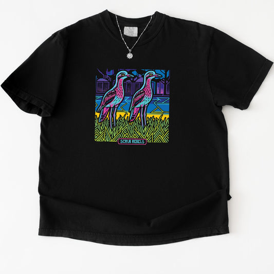 Night Watch Curlew flatlay tshirt 